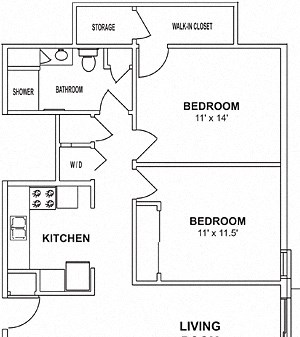 Floor plan Floor plan at Birchwood Highlands Apartments, Weston 54476